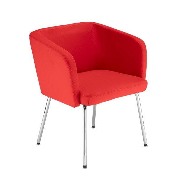 Hello stol med 4 faste ben i stof rød
