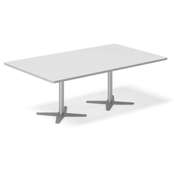 Office konferencebord rektangulært 200x120cm lysgrå med alugråt stel