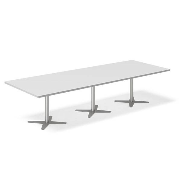 Office konferencebord rektangulært 320x120cm lysgrå med alugråt stel