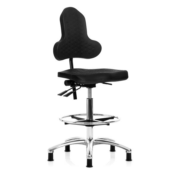 Industristol Dynamic Comfort høj med fodring og glidesko