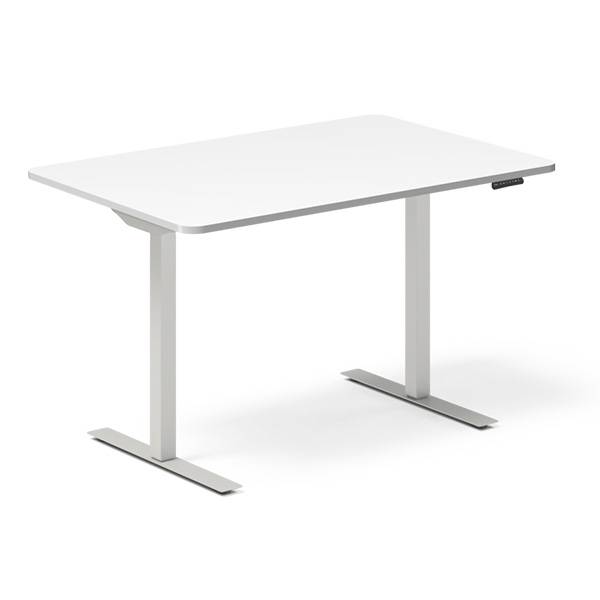 Office hæve-sænkebord 120x80cm hvid med sølv stel