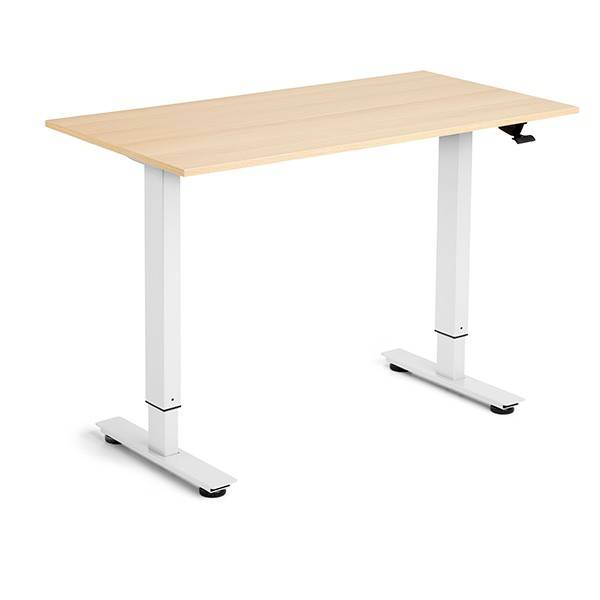 Flexidesk hæve-sænke bord 120x60cm eg med hvidt stel