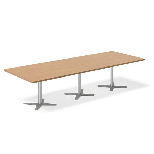 Office konferencebord rektangulært 320x120cm bøg med alugråt stel