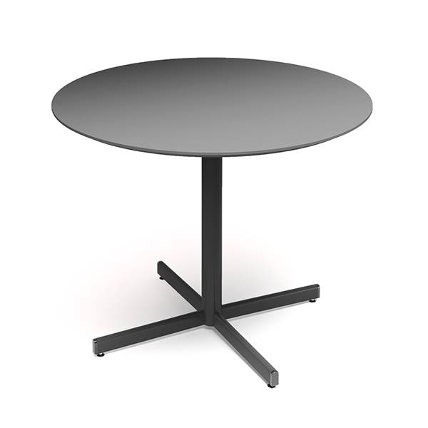 Cruzo konferencebord Ø120cm, antracit laminat med sort stel