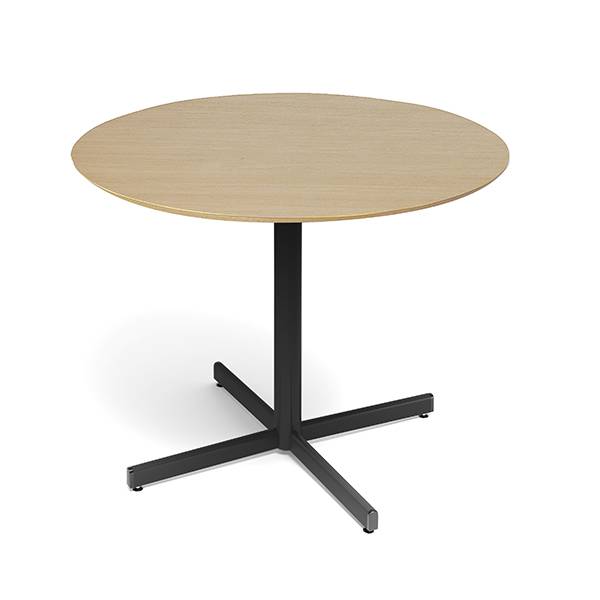 Cruzo konferencebord Ø120cm i bøg laminat med sort stel