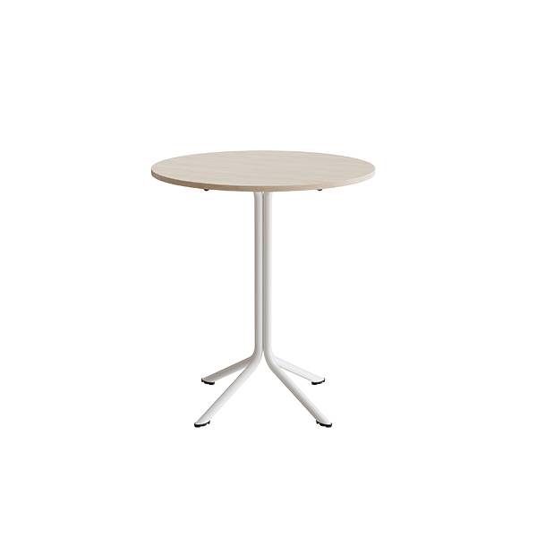 Atlas cafébord Ø80cm i hvidpigmenteret eg med hvidt stel, højde 90cm