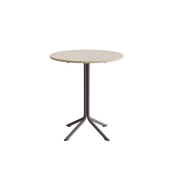 Atlas cafébord Ø80cm i hvidpigmenteret eg med gråt stel, højde 90cm