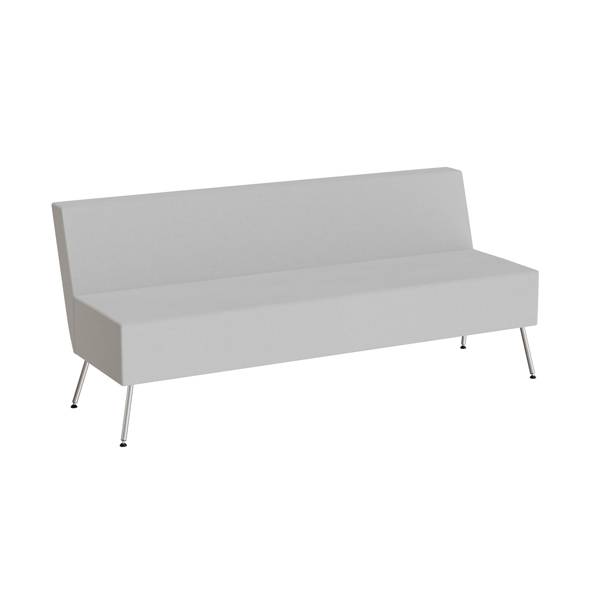 Piece loungesofa 177 cm med metalben og lys grå tekstil