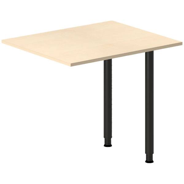 Office skrivebord tilbygning 80x60cm i birk med sort stel