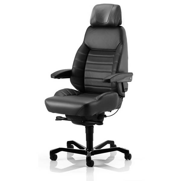 KAB Seating Executive 24-timers kontorstol i sort læder