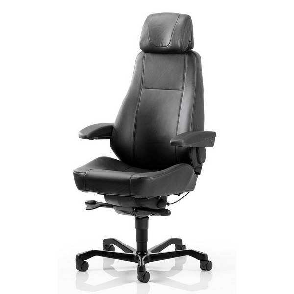 KAB Seating Director 24-timers kontorstol i sort læder