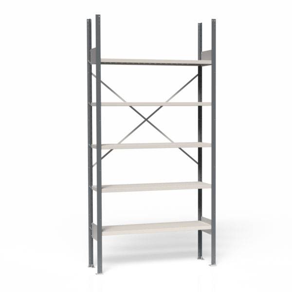 Lagerreol V06 med åben gavl 2100x1000x300mm galvaniseret