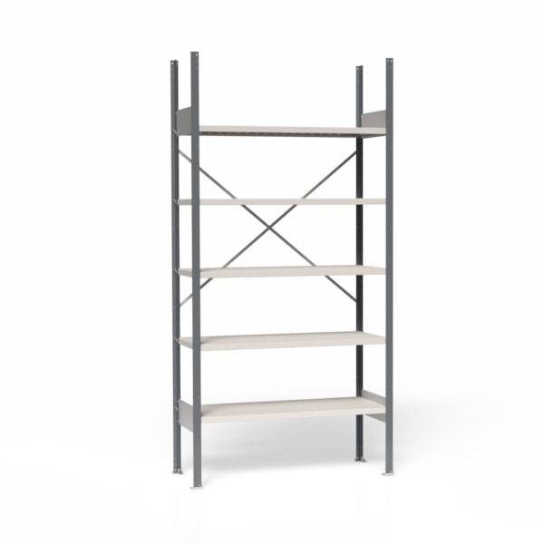 Lagerreol V06 med åben gavl 2100x1000x400mm galvaniseret