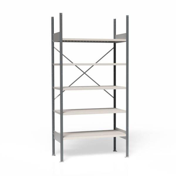 Lagerreol V06 med åben gavl 2100x1000x500mm galvaniseret