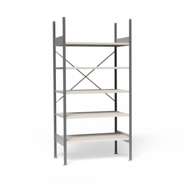 Lagerreol V06 med åben gavl 2100x1000x600mm galvaniseret