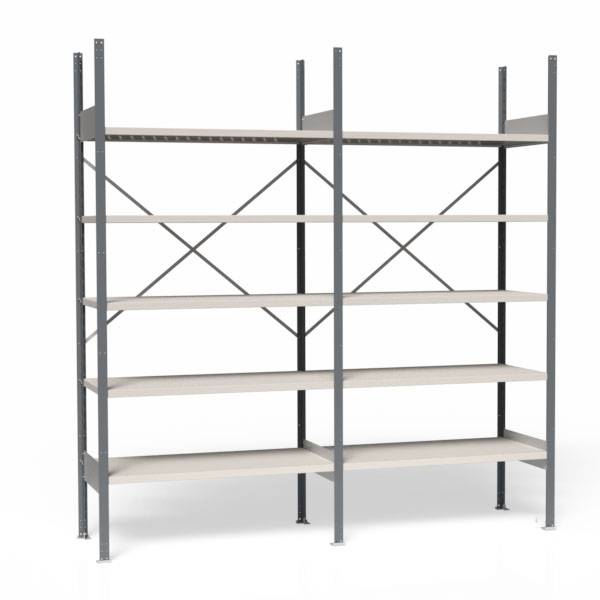 Lagerreol V06 med åben gavl 2100x2000x500mm galvaniseret