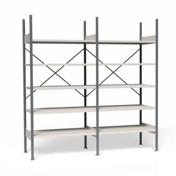Lagerreol V06 med åben gavl 2100x2000x600mm galvaniseret