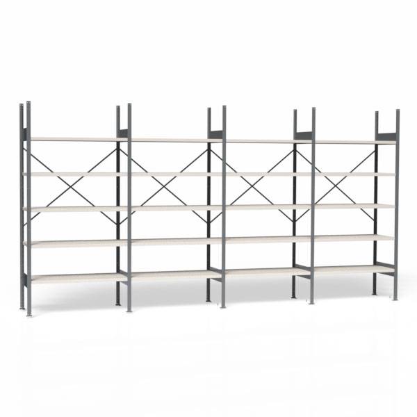 Lagerreol V06 med åben gavl 2100x4000x500mm galvaniseret