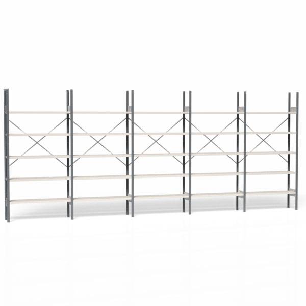 Lagerreol V06 med åben gavl 2100x5000x300mm galvaniseret