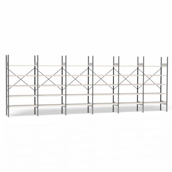 Lagerreol V06 med åben gavl 2100x6000x500mm galvaniseret