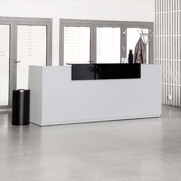 Libra Receptionsskranke med hæve-sænkebord 260 cm lys grå