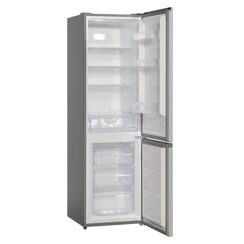 Scandomestic CBF253NFXE 182 + 71 liter k&oslash;le/fryseskab NoFrost rustfrit st&aring;l 
