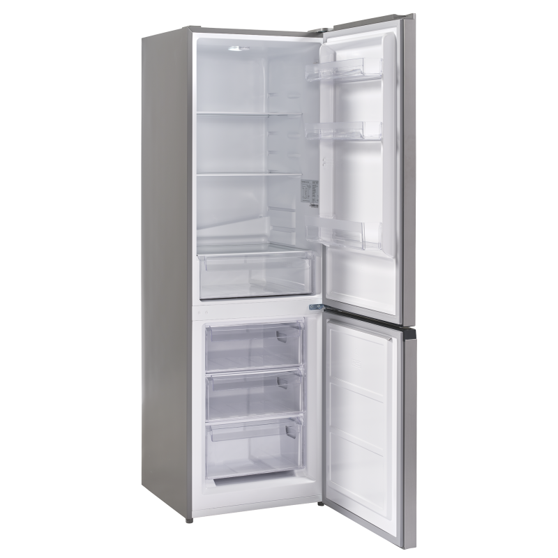 Scandomestic CBF315 219 + 96 liter k&oslash;le/fryseskab i st&aring;l med digital styring alu