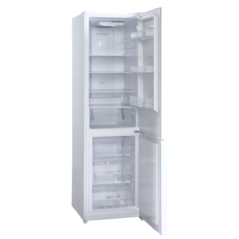 Scandomestic CBF251BNFWD 177 + 75 liter k&oslash;le/fryseskab med NoFrost hvid