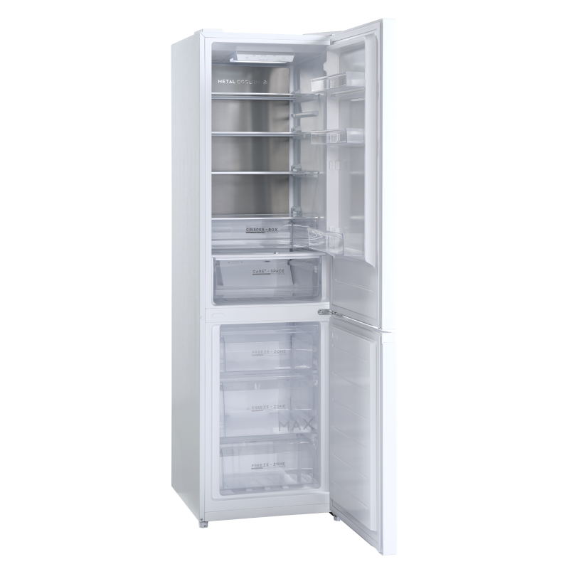 Scandomestic 176 + 75 liter k&oslash;le/fryseskab med Care+, NoFrost og Metal Cooling