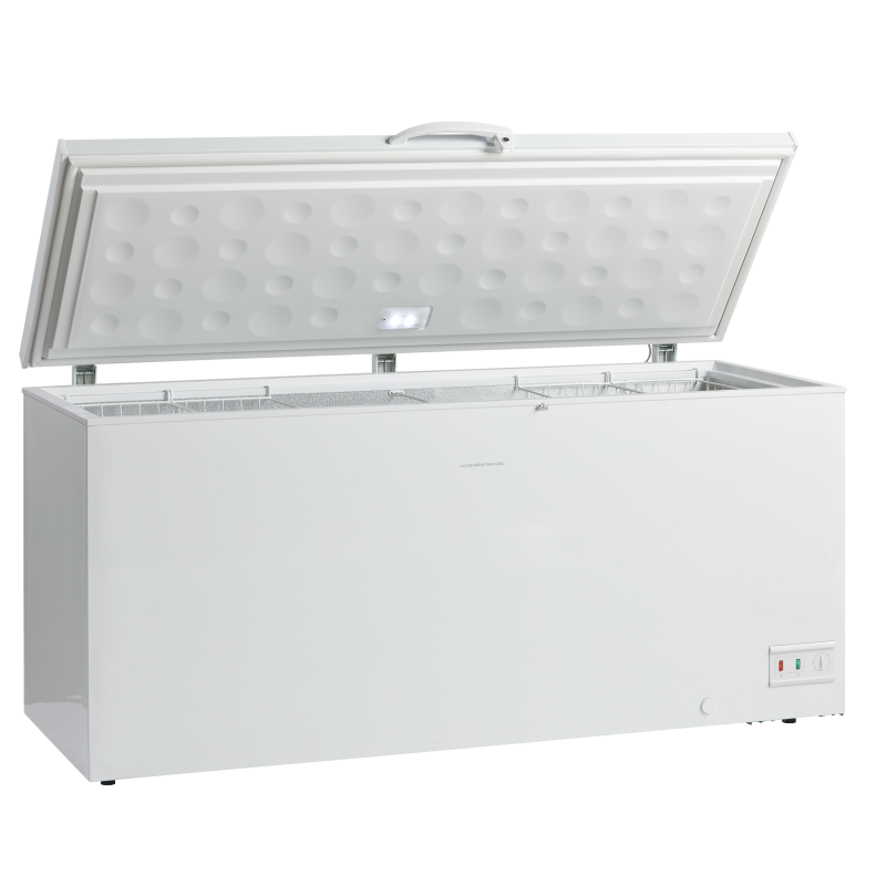Scandomestic CF560WE kummefryser 560 liter med LED-lys og l&aring;s hvid