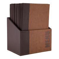 Securit TRENDY 20 x A4 menuomslag i opbevaringsboks brun