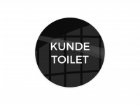 Skilt "KUNDE TOILET" Ø10cm aluminium sort