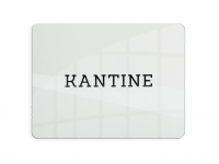 Skilt "KANTINE" 12x9cm aluminium hvid