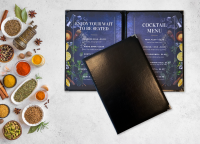 Peleman Deluxe menuomslag A4> læder sort