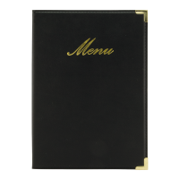 Securit CLASSIC menuomslag med 4 lommer A5 sort