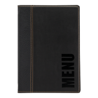 Securit Trendy menukort A5 med 4 lommer og sort omslag