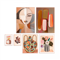 Galleripakke Modern Graphic med 6 indrammede grafiske kunsttryk