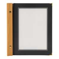 Securit WOOD menuomslag med ryg i teaktræ A5 sort