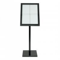 Securit Black Star 4xA4 informationsstander med LED-lys sort