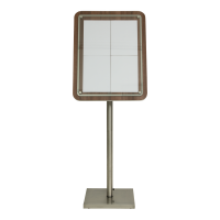 Securit GLASS STAR informationsdisplay 125cm til 4xA4 valnød