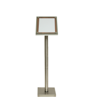 Securit GLASS STAR informationsdisplay 125cm til 1xA4 valnød