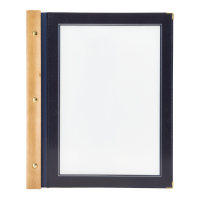 Securit WOOD menuomslag med ryg i teaktræ A4 blå