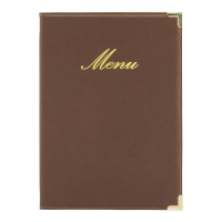 Securit CLASSIC menuomslag med 4 lommer A5 brun