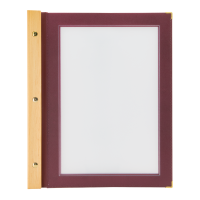 Securit WOOD menuomslag med ryg i teaktræ A4 vinrød