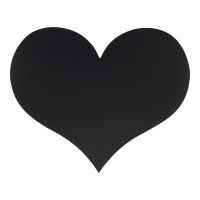 Securit chalkboard hjerte Silhouet 30x36cm sort