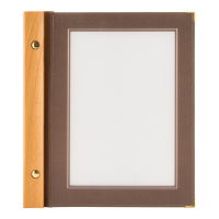 Securit WOOD menuomslag med ryg i teaktræ A5 brun