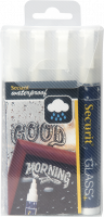 Securit Waterproof kridt marker penne 6mm hvid, sæt med 4 stk
