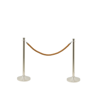 Securit CLASSIC CHROME afsp&aelig;rringss&aelig;t med 2 stolper, fod og bronze reb