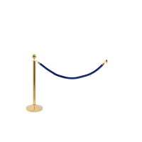 Securit afsp&aelig;rringss&aelig;t med bl&aring;t reb, v&aelig;gkrog og 1 stolper guldfarvet