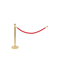 Securit afsp&aelig;rringss&aelig;t med r&oslash;dt reb, v&aelig;gkrog og 1 stolper guldfarvet